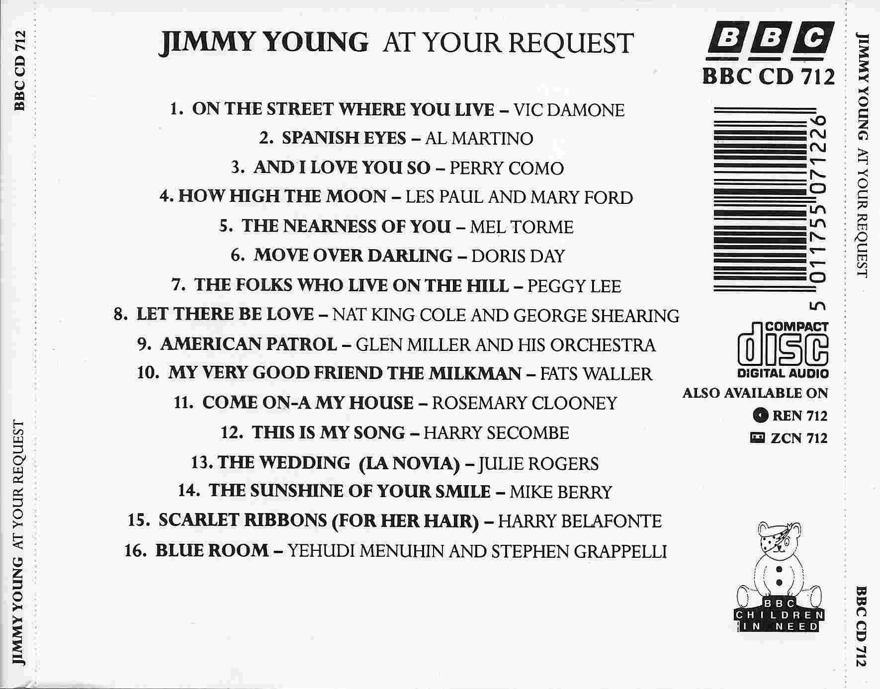 Picture of BBCCD712 At your request - Jimmy Young by artist Jimmy Young from the BBC records and Tapes library